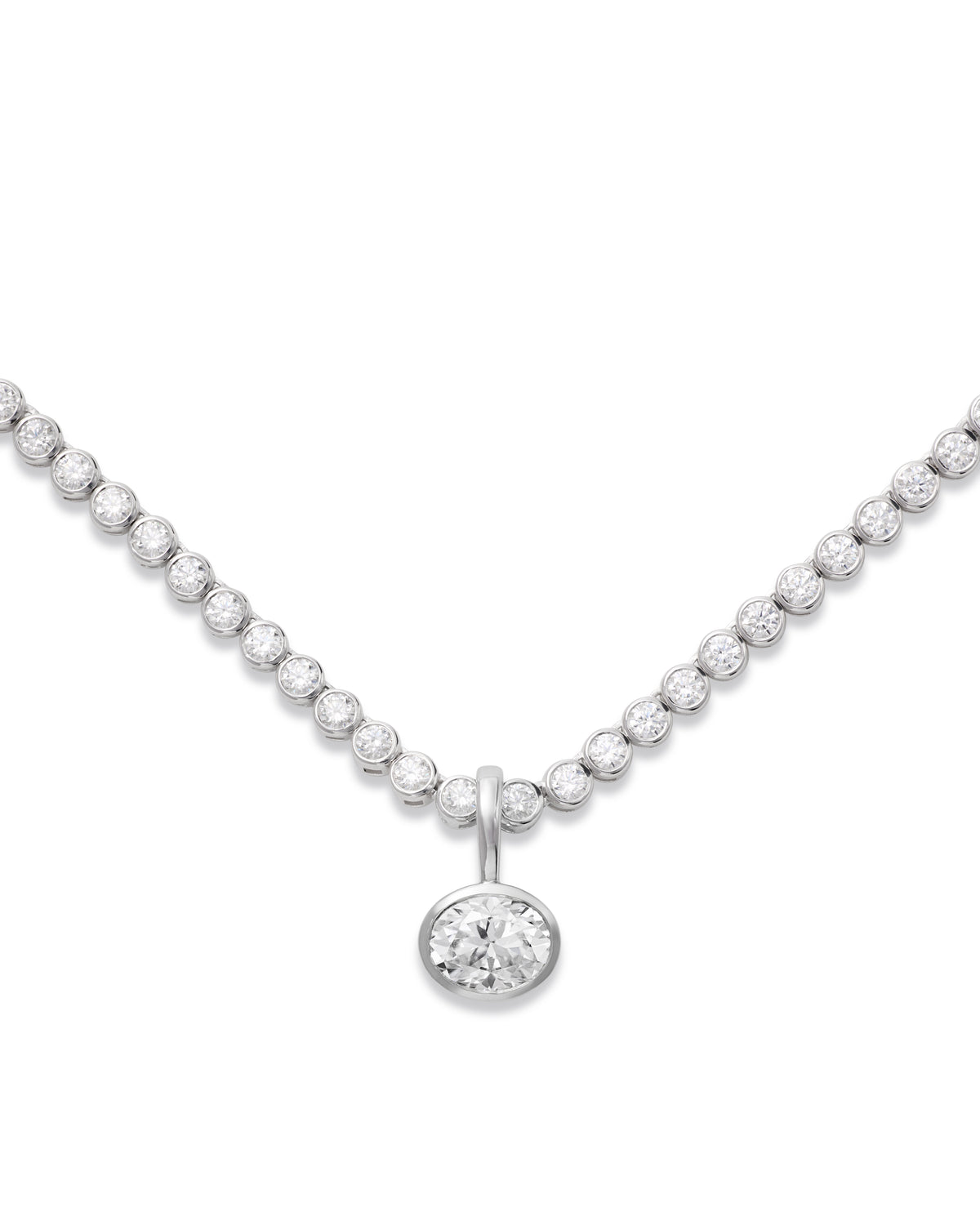 Astrid Tennis Necklace Pendant - Silver