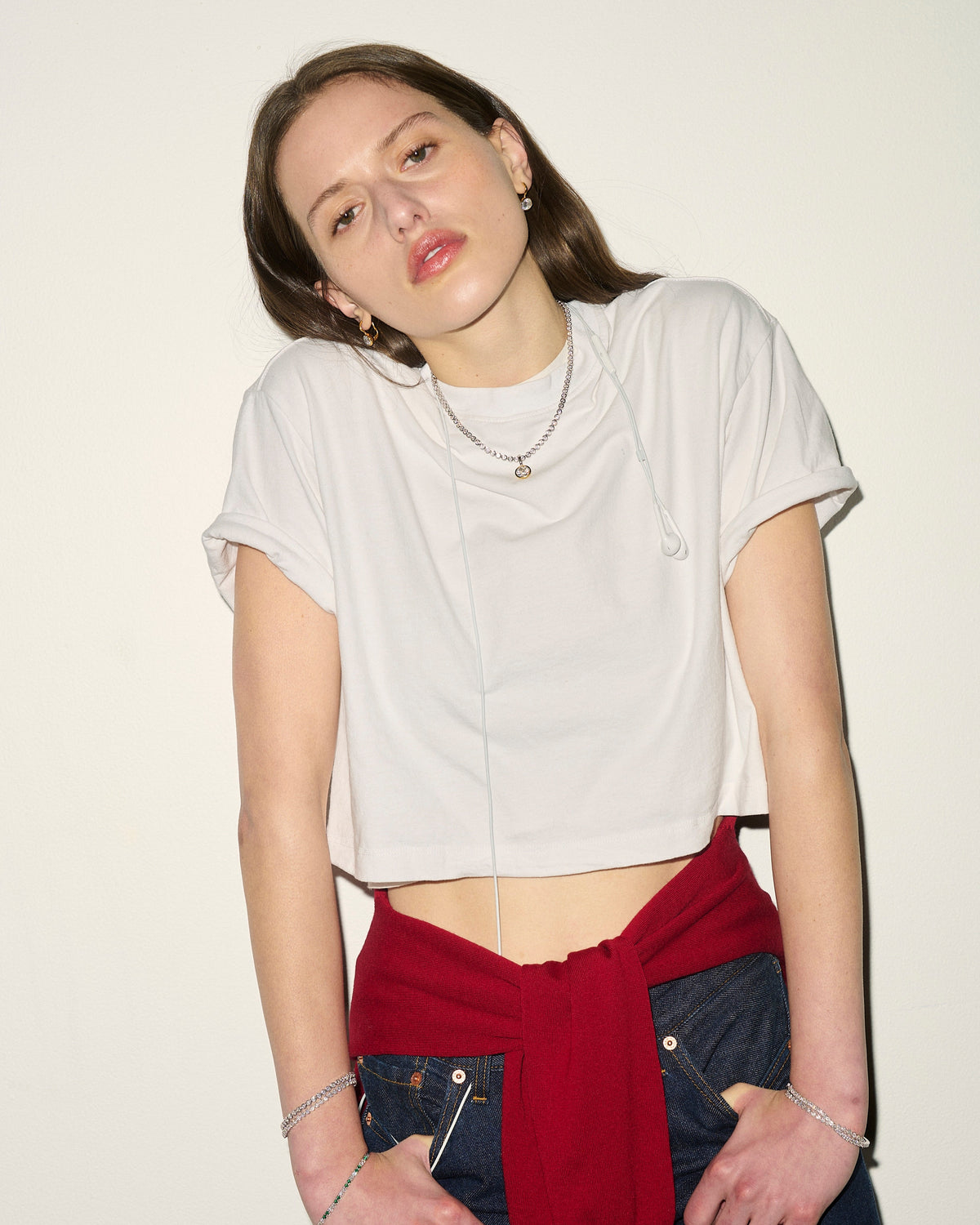 Astrid Tennis Necklace Pendant - Two Tone