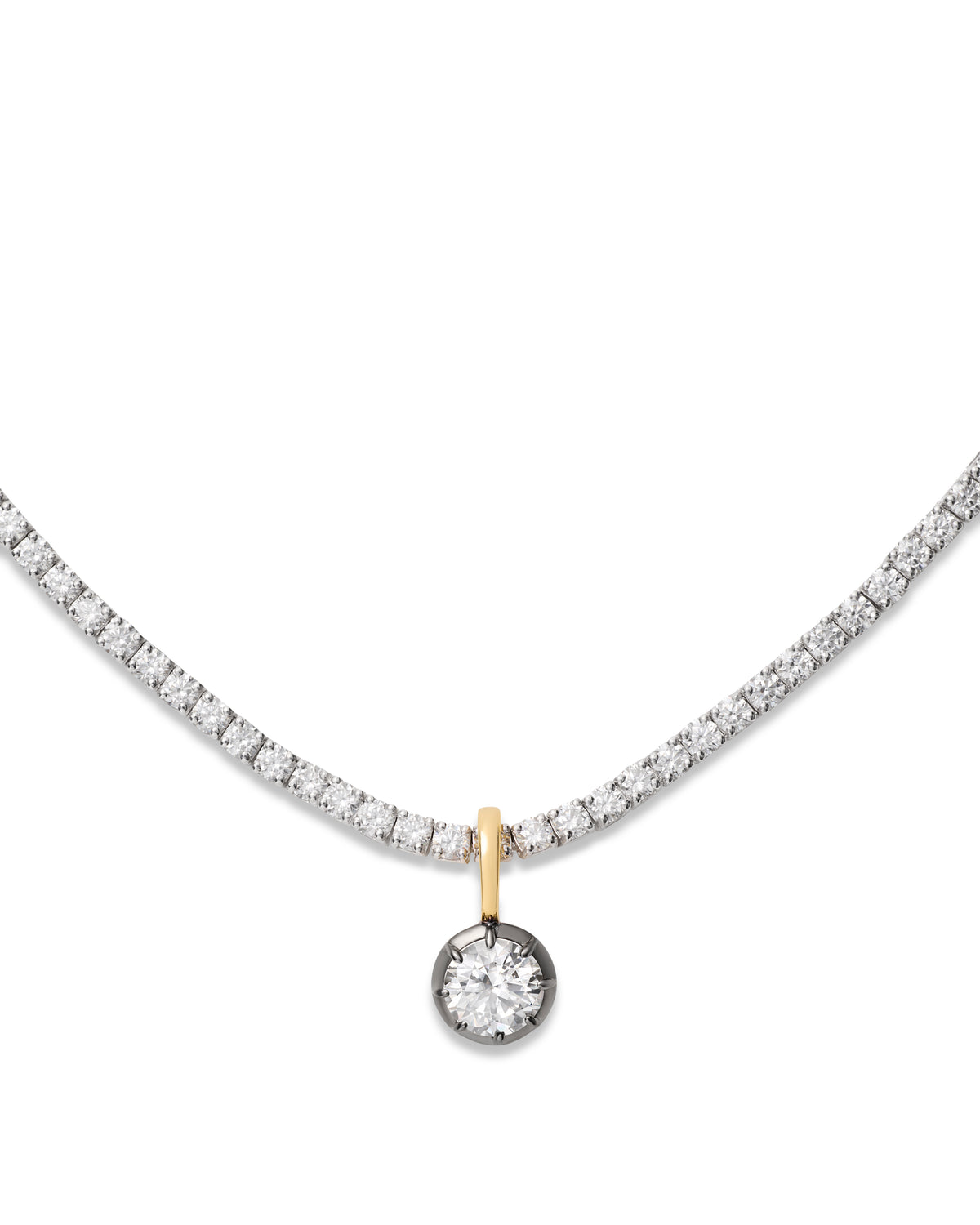 Sloane Tennis Necklace Pendant Blackened